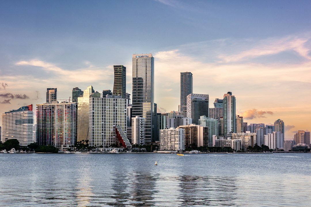 Miami skyline across the water, home of the Inter Miami academy