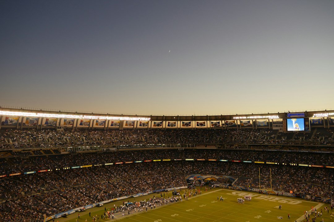 American football game in a large stadium, one of the top sports searches today